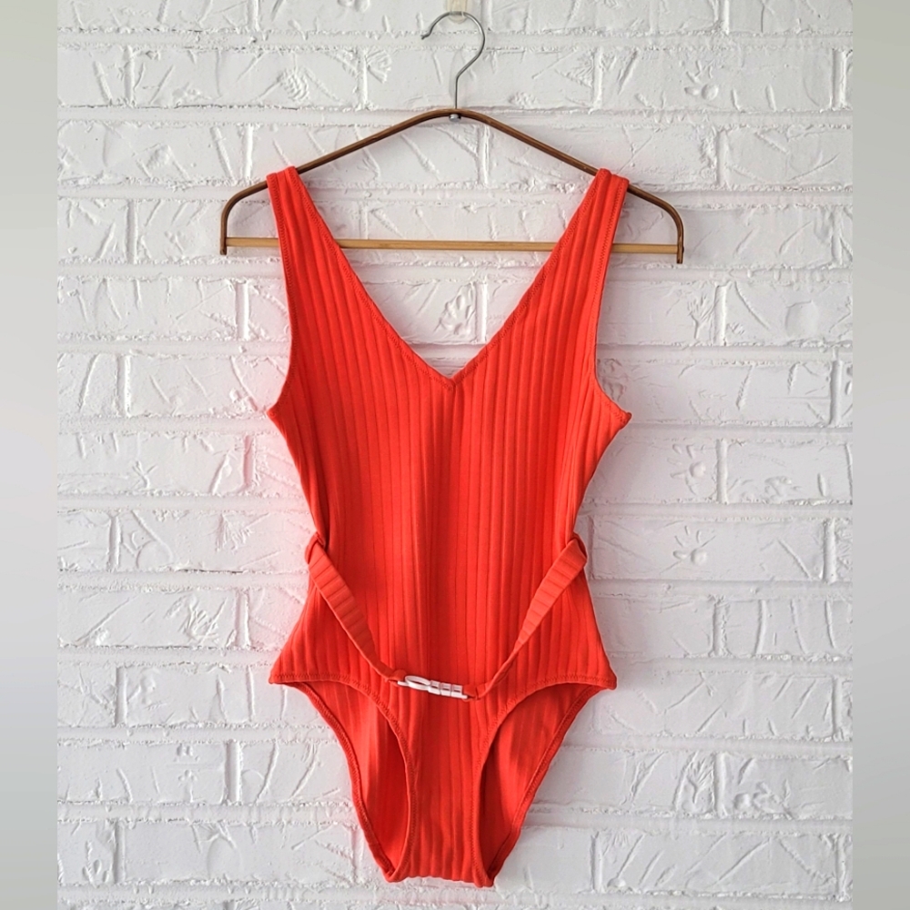 SOLID & STRIPED Orange One Piece Swimsuit size S